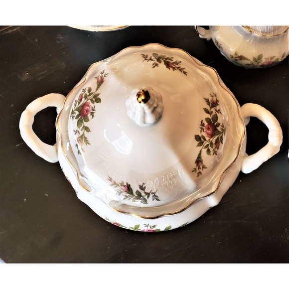 Vntage Johann Haviland Bavaria Germany Moss Rose Pink Floral Gold Trim 67 Pieces - Picture 4 of 10